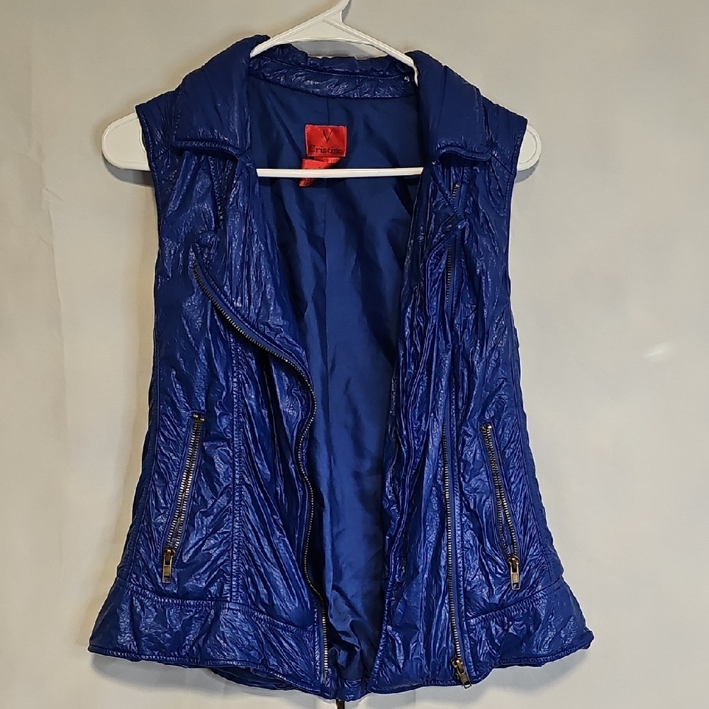 V Cristina Royal Blue Quilted Vest